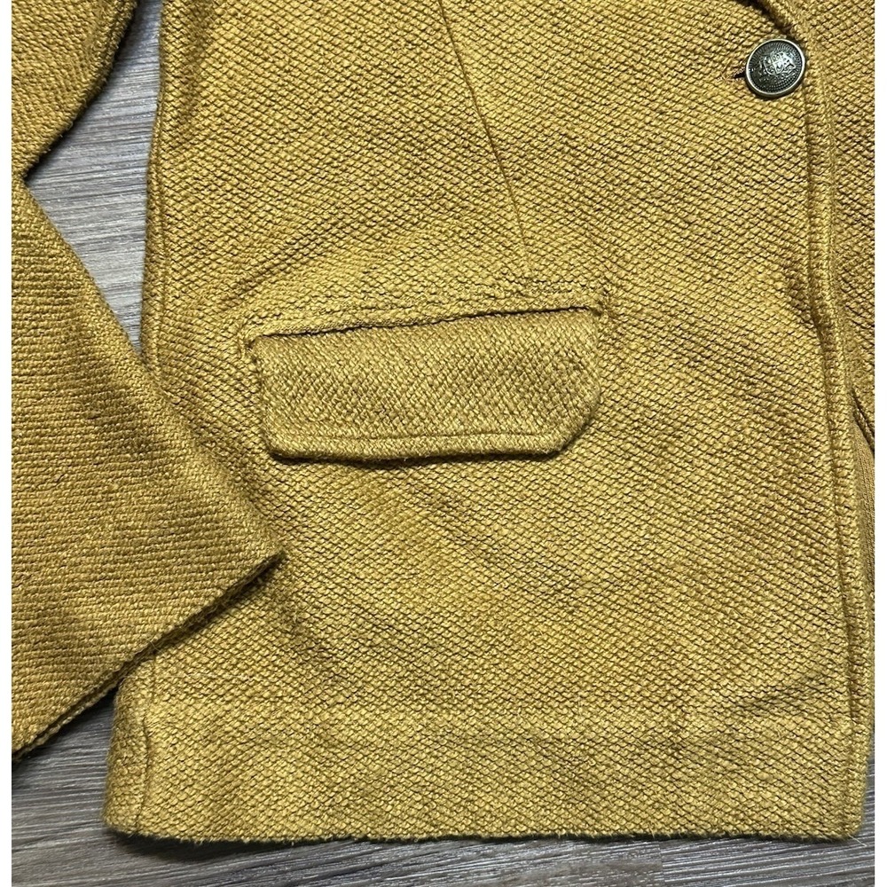 Anthropologie Maeve Knit Long Sleeve Button Mustard Jacket Blazer Women's Sz M - Picture 6 of 10